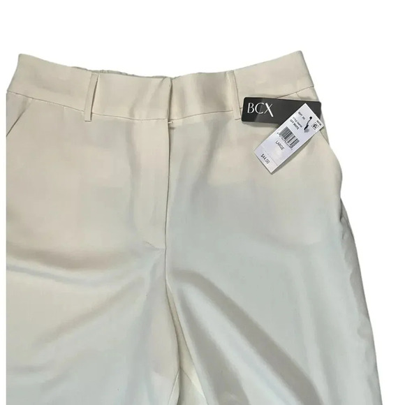 BCX NWT Off White Women's Wide Leg Pants Size Large Elastic Waist Small Flaw - Picture 7 of 10